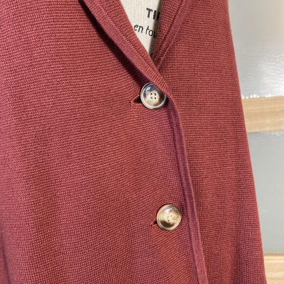 J. Crew Womens Sweater Cardigan XS Juliette Collarless Knit Burgundy Red - Picture 4 of 9